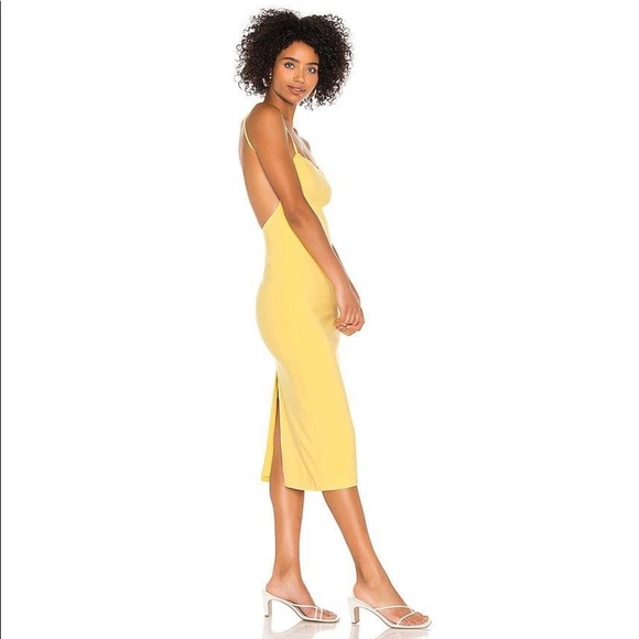 REVOLVE NBD Pastel Yellow Carmensita Midi Backless Dress - Picture 2 of 3